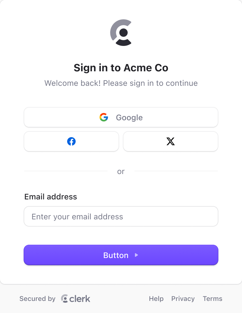 Mosaic sign-in component
