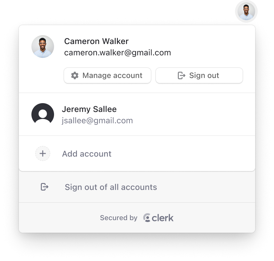 Mosaic user button menu