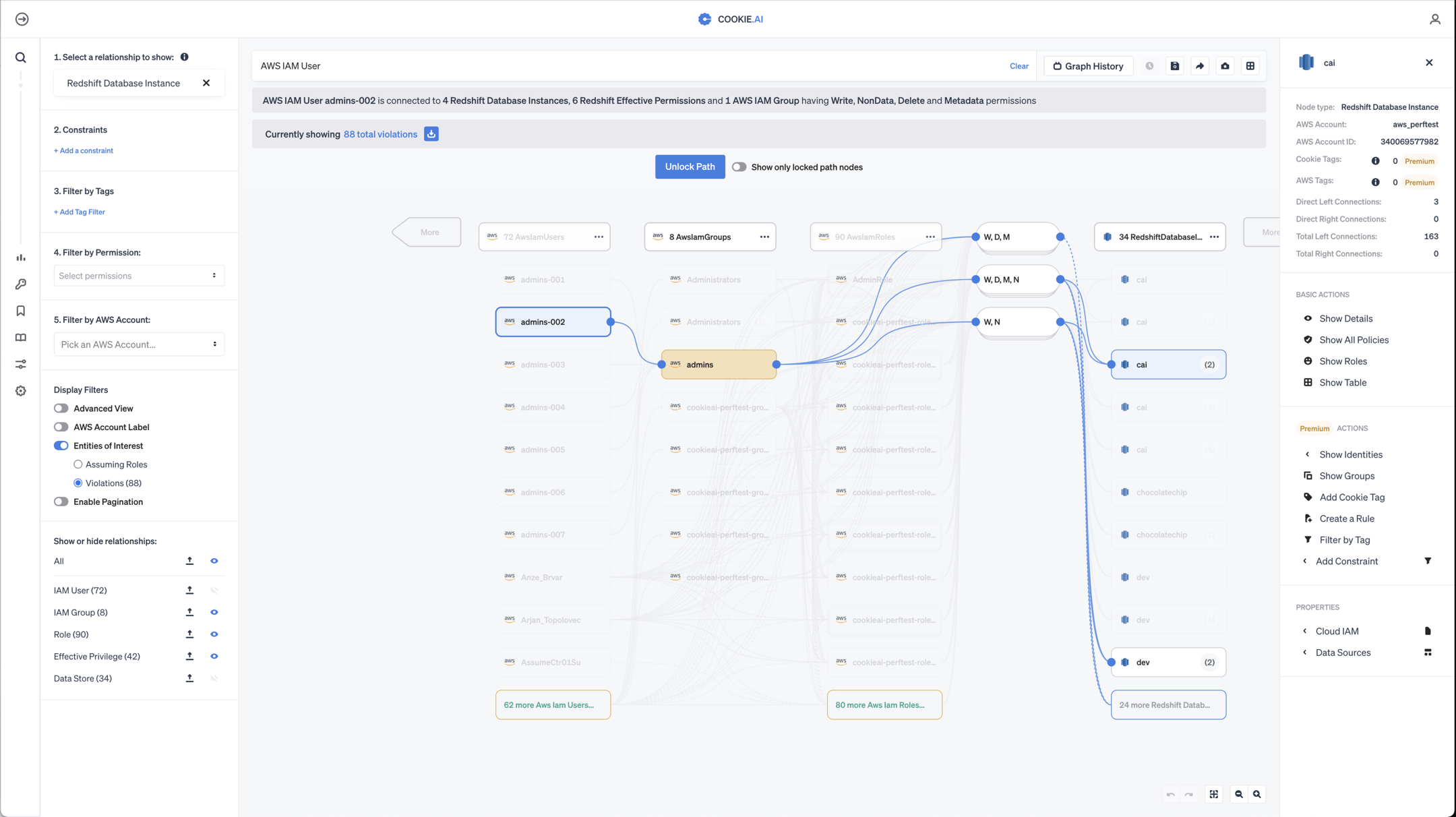 Current access graph UI
